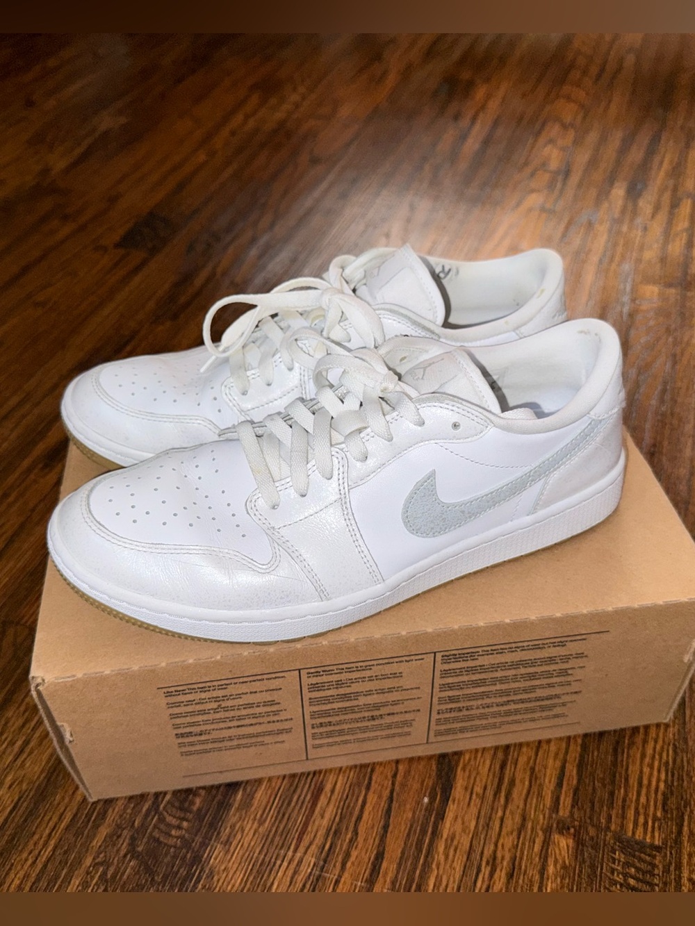 Nike Air Jordan 1 Low White/Gum Spikeless Golf Shoes Men's Size 11 DD9315-111